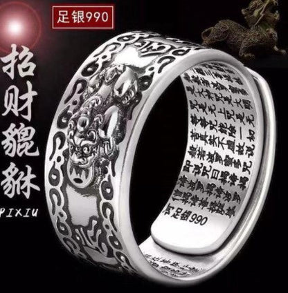 sengpan Ring Feng Shui Amulet Wealth Lucky Open Adjustable Ring Buddhist Jewelry for Women Men Gift