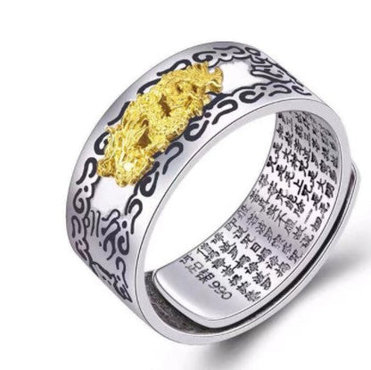 sengpan Ring Feng Shui Amulet Wealth Lucky Open Adjustable Ring Buddhist Jewelry for Women Men Gift