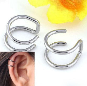 sengpan gifts for women  2 Pcs/set Punk Simple Ear Clip Cuff Wrap Earrings For Women Fashion Jewelry Clip-on Earrings Non-piercing Ear Cuff Eardrop