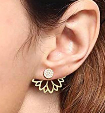 sengpan gifts for women  New Fashion Simulated Pearls Pendient  Angel Wings Leaf Feather Flowers Stud Earrings For Women Wedding Jewelry