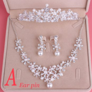 sengpan bridal jewelry set for wedding Wedding Bride Jewelry Sets Pearl Tiara Necklace Earrings Sets for Women Hair Accessories Crowns Necklace Set Tiaras Diadema