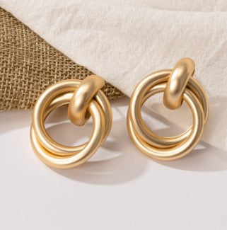 sengpan New Bohemian Gold Color Earrings Fashion Gold Big Hoop Twisted Earrings For Women Punk Hoop Earrings Jewelry Trend