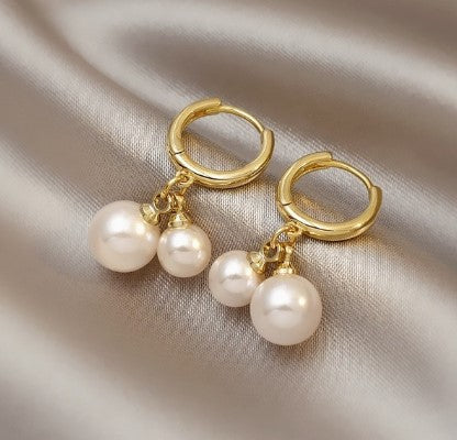 sengpan gifts for her Gold Pearl Stud Earrings For Woman Korean Fashion Mermaid Bowknot Bee Heart Long Jewelry Wedding Girl's Sweet Accessories