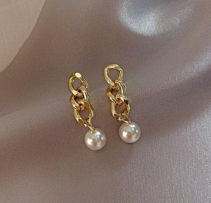 sengpan gifts for her Gold Pearl Stud Earrings For Woman Korean Fashion Mermaid Bowknot Bee Heart Long Jewelry Wedding Girl's Sweet Accessories