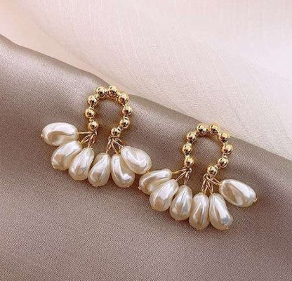 sengpan gifts for her Gold Pearl Stud Earrings For Woman Korean Fashion Mermaid Bowknot Bee Heart Long Jewelry Wedding Girl's Sweet Accessories