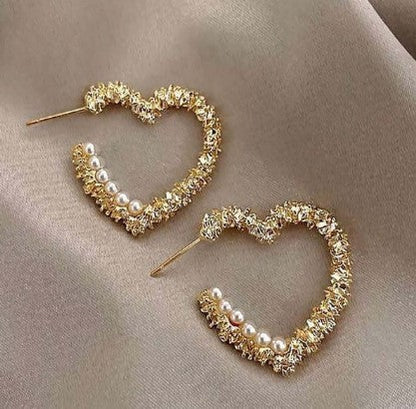 sengpan gifts for her Gold Pearl Stud Earrings For Woman Korean Fashion Mermaid Bowknot Bee Heart Long Jewelry Wedding Girl's Sweet Accessories