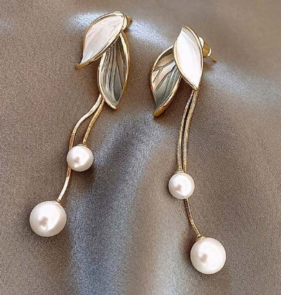 sengpan gifts for her Gold Pearl Stud Earrings For Woman Korean Fashion Mermaid Bowknot Bee Heart Long Jewelry Wedding Girl's Sweet Accessories