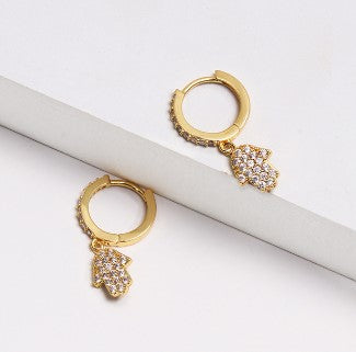 sengpan Top Quality Women Fashion CZ Small Hoop Earrings Elegant Statement Gold Color Copper Huggie Earring for Girls Wedding Jewelry