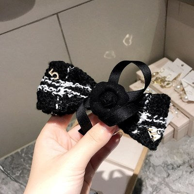 sengpan Camellia Barrette for Women Girl Flower Hair Clip Black White Hairpin Autumn Winter Hair Accessories Wholesale Drop Shipping