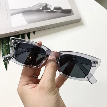 Lianfudai 2024 New Women Rectangle Vintage Sunglasses Brand Designer Retro Points Sun Glasses Female Lady Eyeglass Cat Eye Driver Goggles