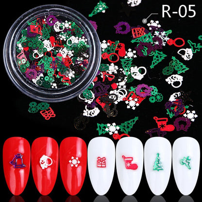 sengpan Christmas gifts ideas Christmas nails special nails sequins snowflake bells stars Santa Claus nail decoration thin patches nail