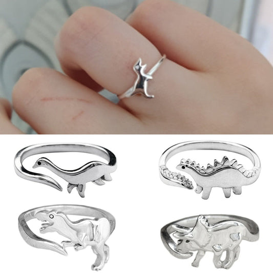 sengpan gifts for women  Cute Mini Dinosaur Couple Rings for Women Men Dinosaur Gothic Ring Attendant Wedding Set Lover Gift Wholesale Bulk