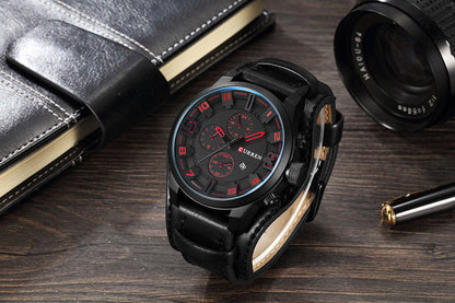 sengpan  gifts for men Top Brand Luxury Mens Watches Male Clocks Date Sport Military Clock Leather Strap Quartz Business Men Watch Gift