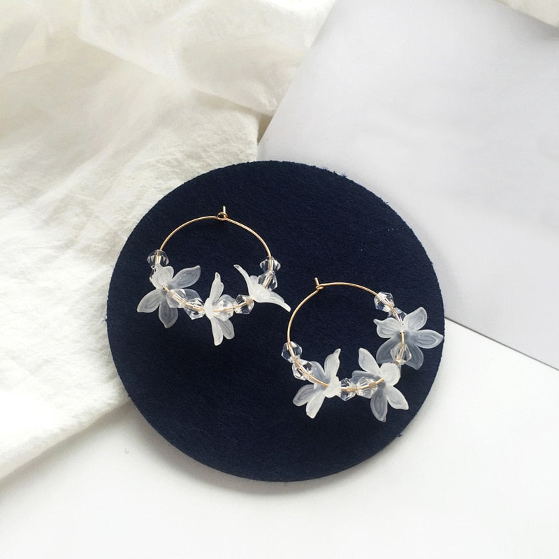 sengpan New flower handmade bohemia boho earrings women fashion long hanging earrings crystal female wedding earings party jewelry