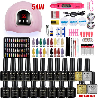 sengpan Nail Set 120W UV LED Lamp Dryer 18/12PCS Nail Gel Polish Kit Soak Off Manicure Set Electric Nail Drill Tools Set uñas