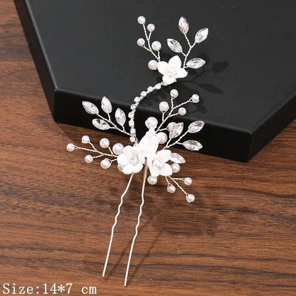 sengpan - Hair Pins Hair Accessories For Women Wedding Accessories Hair Clips Jewelry Pearl Rhinestone Flower Hair Clip Pins Headpiece