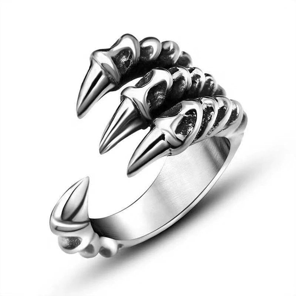 sengpan father's day gifts Evil Dragon Claw Stainless Steel Opening Men's Ring Punk Rock Hip Hop Personality Jewelry Cycling Boyfriend Gift