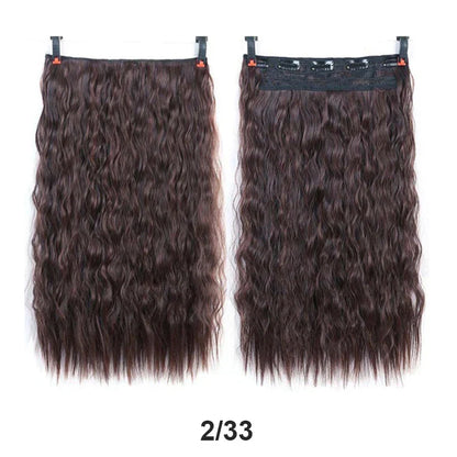 sengpan  24inche 5Clip Long Straight Hair Gradient Straight Hair Synthesis Hair Extension High Temperature Women Hair Extension