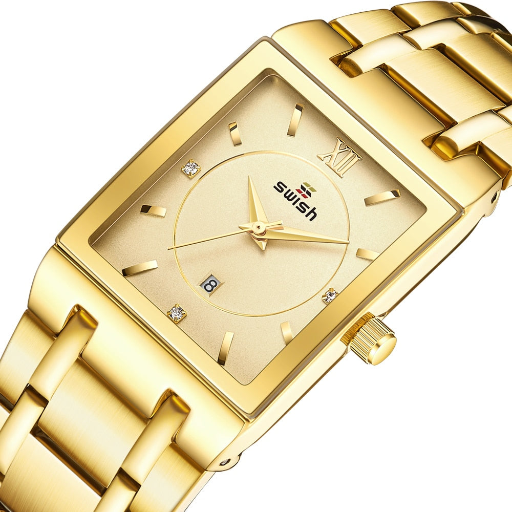 sengpan Christmas wishlist Fashion Women's Bracelet Watch Luxury Golden Wrist Watch Stainless Steel Quartz Clock Female Top Brand Designer Dress Hour