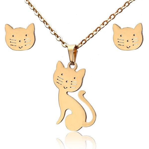 sengpan  gifts for women Creative Alloy Animal Choker Necklace For Women Cute Cat Moon Pendant Charms Clavicle Chain Necklace Engagement Jewelry Collar