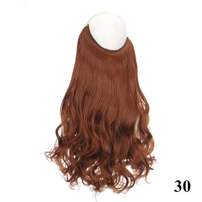 sengpan Synthetic 24inch Invisible Hair Wire Without No Clip Hair Extension Fishing Line Wig Wavy Hair Female False Hair Piece