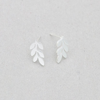 sengpan western jewelry for women Cute Stainless Steel Laurel Leaf Stud Earrings Rose Gold Jewelry Minimalist Tree Leaves Earrings For Women Fashion Brincos