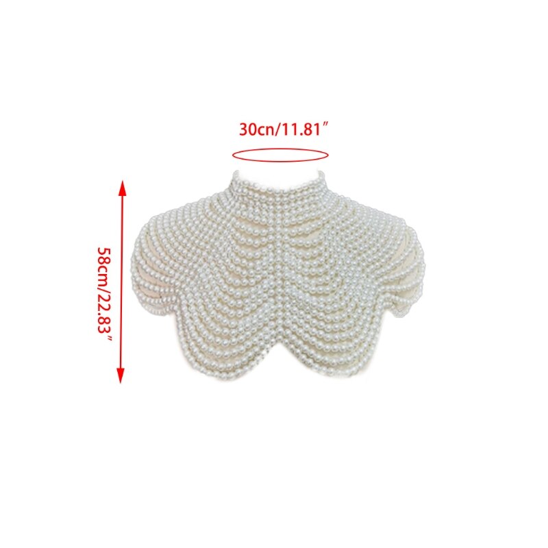 sengpan bridal jewelry set for wedding Women Imitation Pearl Beaded Bib Choker Necklace Body Chain Shawl Collar Jewelry J78E