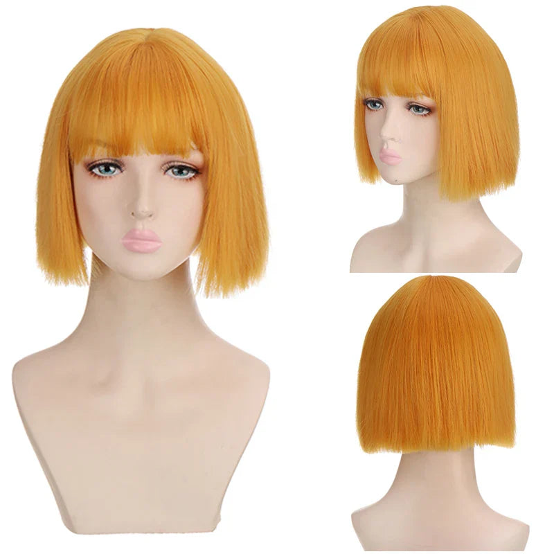 sengpan Women's Short wig Synthetic Short Straight BOb Wigs With Air Bangs Daily Wear Heat-Resistant Wig Cosplay Short Bob Wig