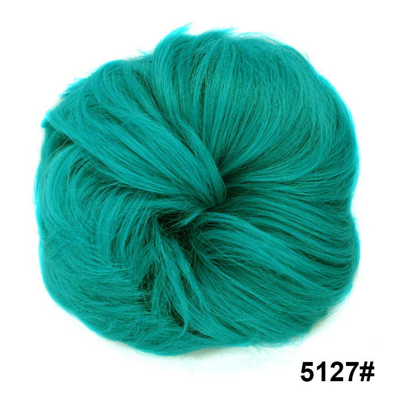 sengpan Synthetic Elastic Hair Scrunchie Chignon Donut Roller Bun Wig Curly Clip in Hair Ponytails Extensions Many colors