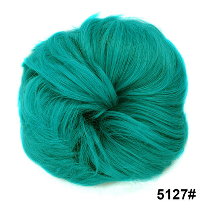 sengpan Synthetic Elastic Hair Scrunchie Chignon Donut Roller Bun Wig Curly Clip in Hair Ponytails Extensions Many colors