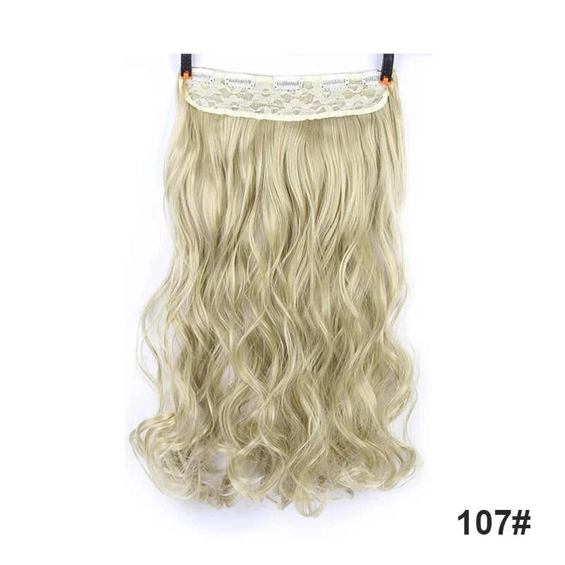 sengpan  24inche 5Clip Long Straight Hair Gradient Straight Hair Synthesis Hair Extension High Temperature Women Hair Extension