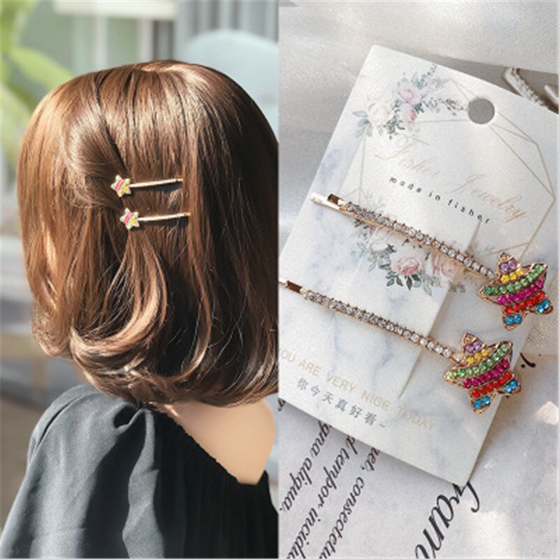 sengpan Christmas gifts for her Hair Grip Clip Sets Hairpin For Women Girl Rhinestone Star Heart Knot Korean Handmade Fashion Head Accessories Mujer