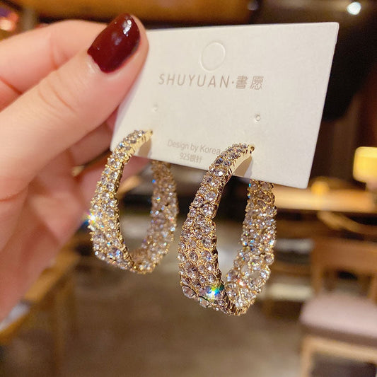 sengpan New style show face small high-end atmosphere decoration fashion women temperament personality exaggerated ear ring women