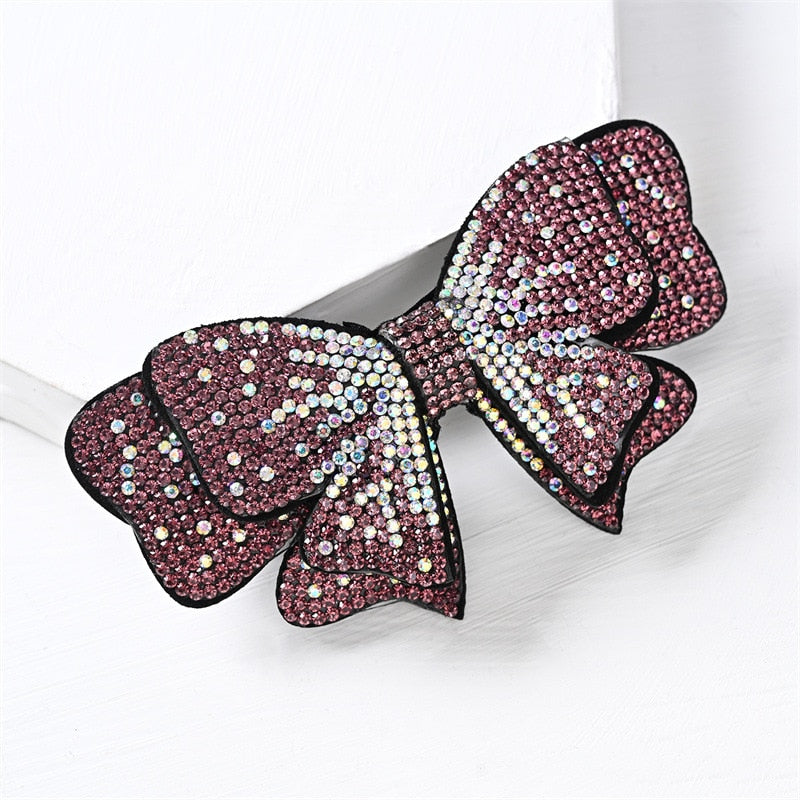 sengpan Barrette for Women Girl Rhinestone Crystal Big Bow Knot Hair Clip Hairpin Geometric Accessories Wholesale