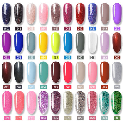 sengpan Mobray 80 Colors Gel Nail Fashion Glitter 8ML Soak Off UV Gel Nail Gel Polish Bling Holographics Nail Varnish Nail Art Design