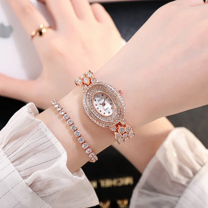 sengpan christmas wishlist valentines day gifts for her Trendy Fashion Women's Watch Full Diamond Super Flash Fashion Women's Watch Student Rhinestone Bracelet Watch