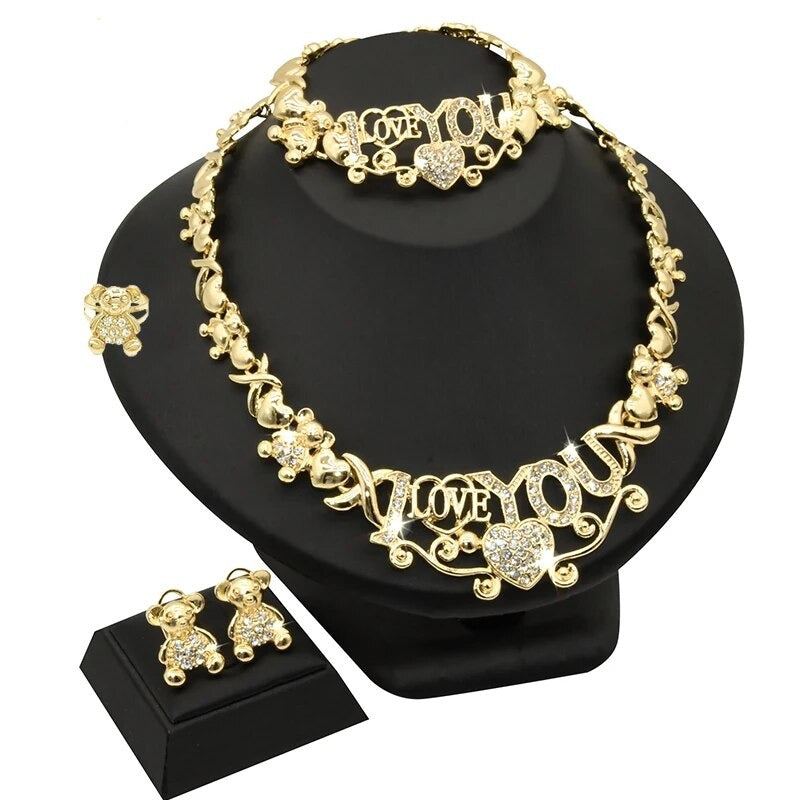 sengpan - Jewelery Necklace Set Dubai Gold Designer Bridal Wedding Indian Jewellery Earring Bracelet Fashion Women Party Luxury