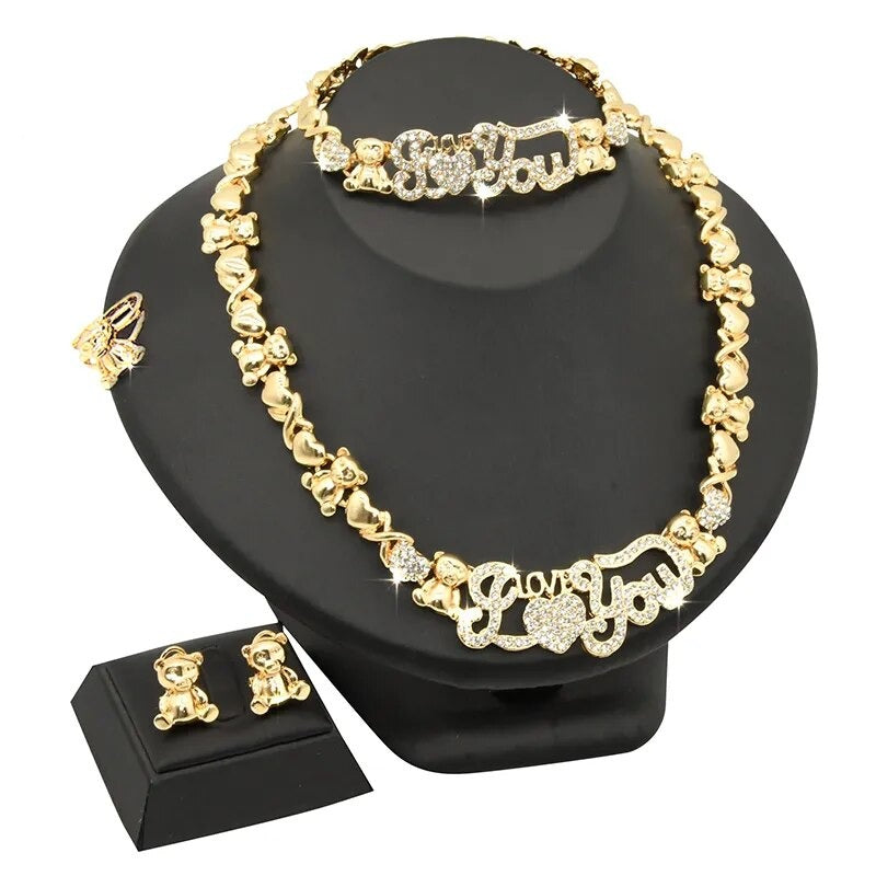 sengpan - Jewelery Necklace Set Dubai Gold Designer Bridal Wedding Indian Jewellery Earring Bracelet Fashion Women Party Luxury