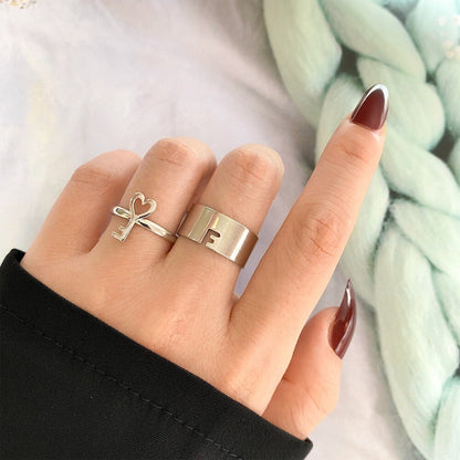 sengpan christmas wishlist valentines day gifts for her Silver Color Planet Spaceship Rings For Women Men Lover Couple Rings Set Friendship Engagement Wedding Open Rings Jewelry