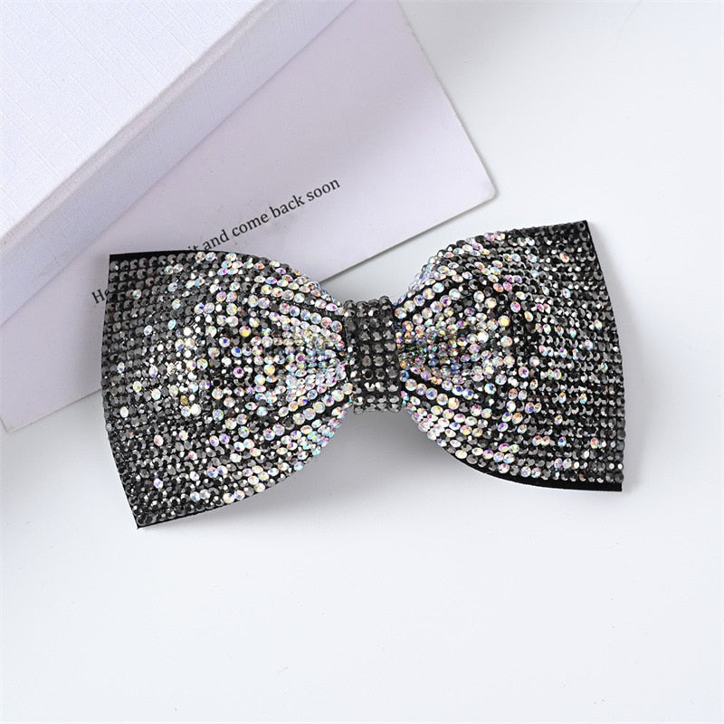 sengpan Barrette for Women Girl Rhinestone Crystal Big Bow Knot Hair Clip Hairpin Geometric Accessories Wholesale