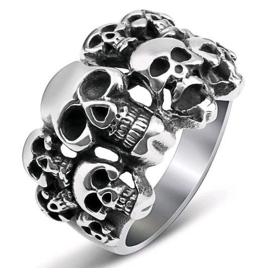 sengpan gifts for men Retro Men Multiple Skull Skull Rings Hip Hop Rock Punk Ghost Head Lady Locomotive Party Finger Jewelry Accessories