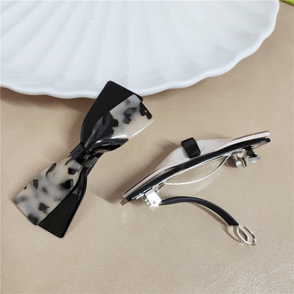 sengpan Barrette For Women Girl Acrylic Hair Clip Hairpin Bow Knot Black White Head Accessories Wholesale