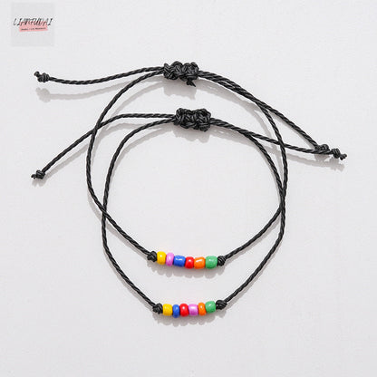 sengpan New Charm Bracelet For Friendship Couples 2pcs/set Volcanic stone bracelet Bead Bangles Women Man Lucky Wish Jewelry