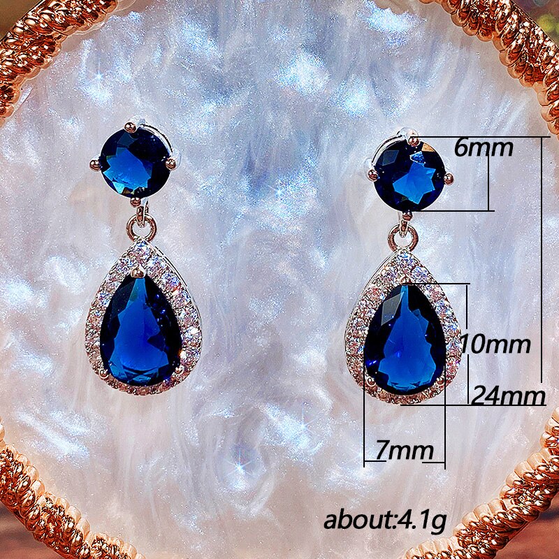 sengpan Luxury Female Dangle Earrings Bright Crystal Zirconia Stone 5 Colors Available Noble Women Party Accessories Jewelry Gift