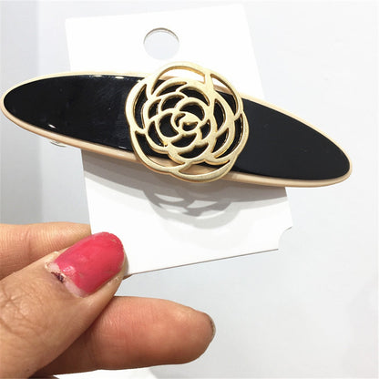 sengpan Barrette For Women Girl Camellia Rhinestone Aetate Hair Clip Hairpin Bow Knot Geometric Flower Head Accessories Wholesale