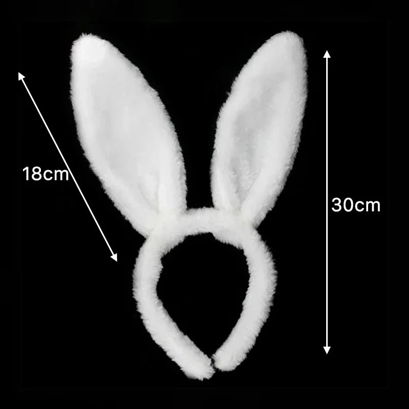 sengpan Cute Fluffy Rabbit Ears Hairbands for Women Halloween Easter Anime Cosplay Hair Hoop Headwear Headband Hair Accessories