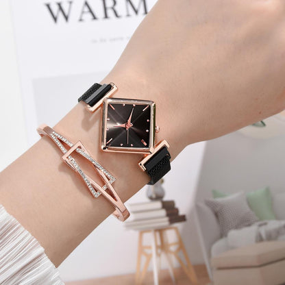 sengpan Christmas wishlist Luxury Bracelet Watches For Women Simple Purple Magnetic Square Dial Belt Dress Quartz Clock Ladies Wrist Watch Relogio