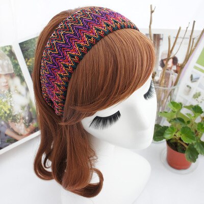 sengpan Bohemian Embroider Flowers Headband For Women Girls Hair Accessories Hairband Ethnic Wide Korean Bows Wholesale