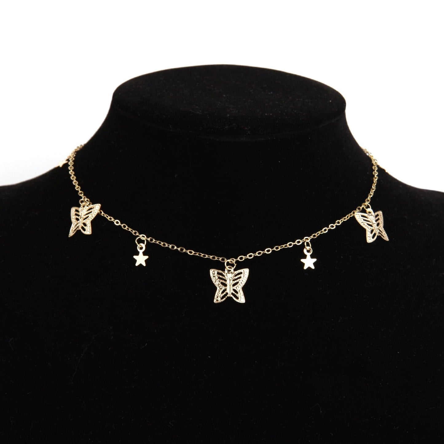 sengpan Christmas gifts ideas Vintage Multilayer Pendant Butterfly Necklace for Women Butterflies Moon Star Charm Choker Necklaces Boho Jewelry Christmas Gift