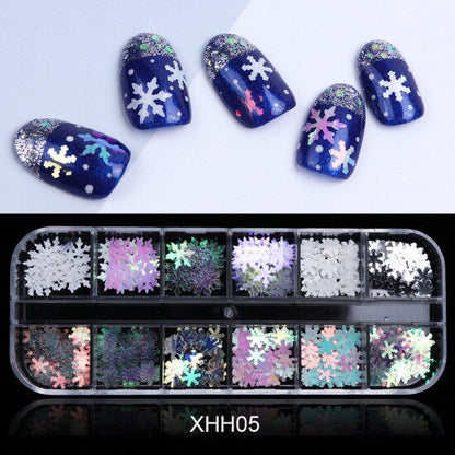 sengpan Christmas gifts ideas Christmas nails special nails sequins snowflake bells stars Santa Claus nail decoration thin patches nail